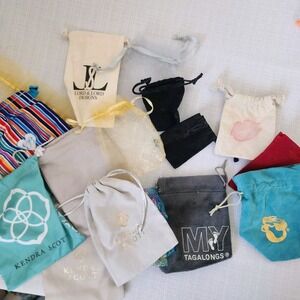 Lot Of 15 Jewelry Bag Pouches Kendra Scott Spartina Brighton